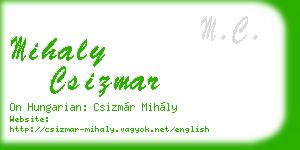 mihaly csizmar business card